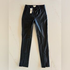 Anthropologie Maeve Faux Leather Ankle Zip Pants NWT size 0